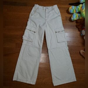PacSun Cream Wide Leg Cargo Pants